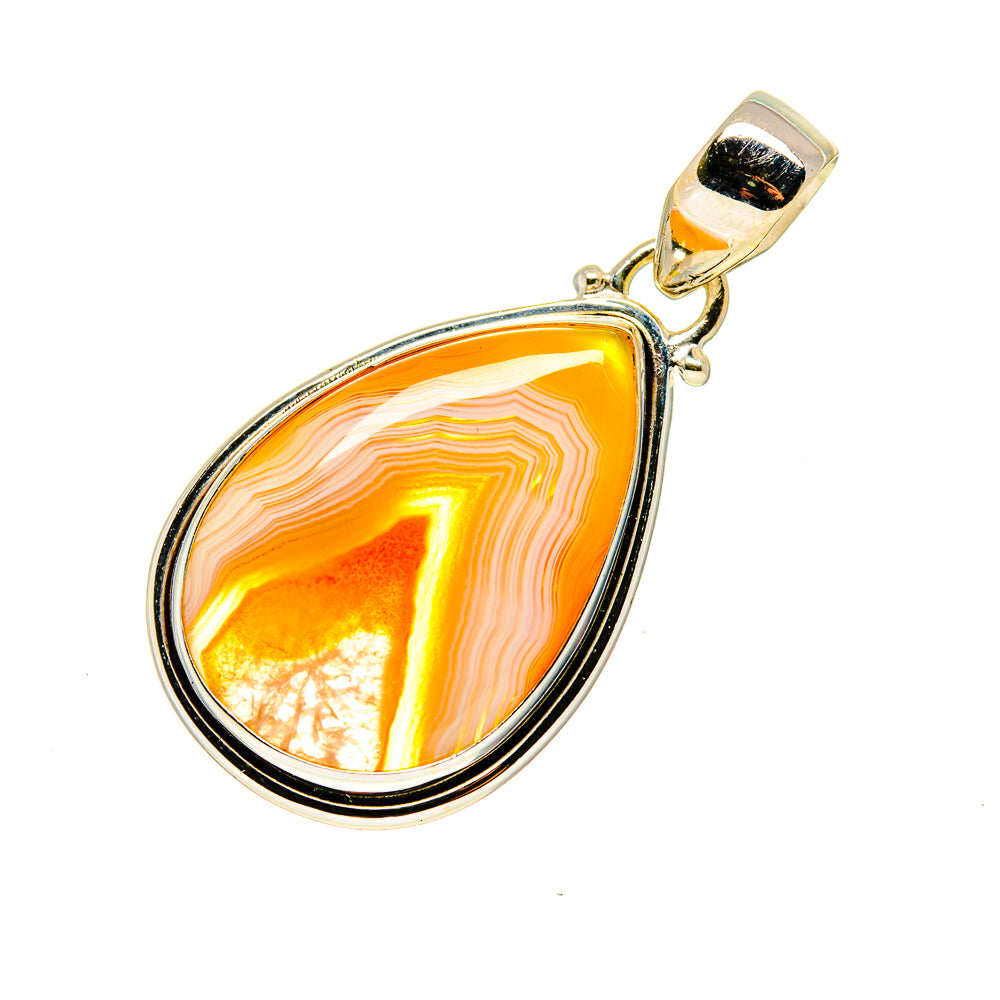 Orange Botswana Agate Pendants handcrafted by Anasilvercos - PD744705