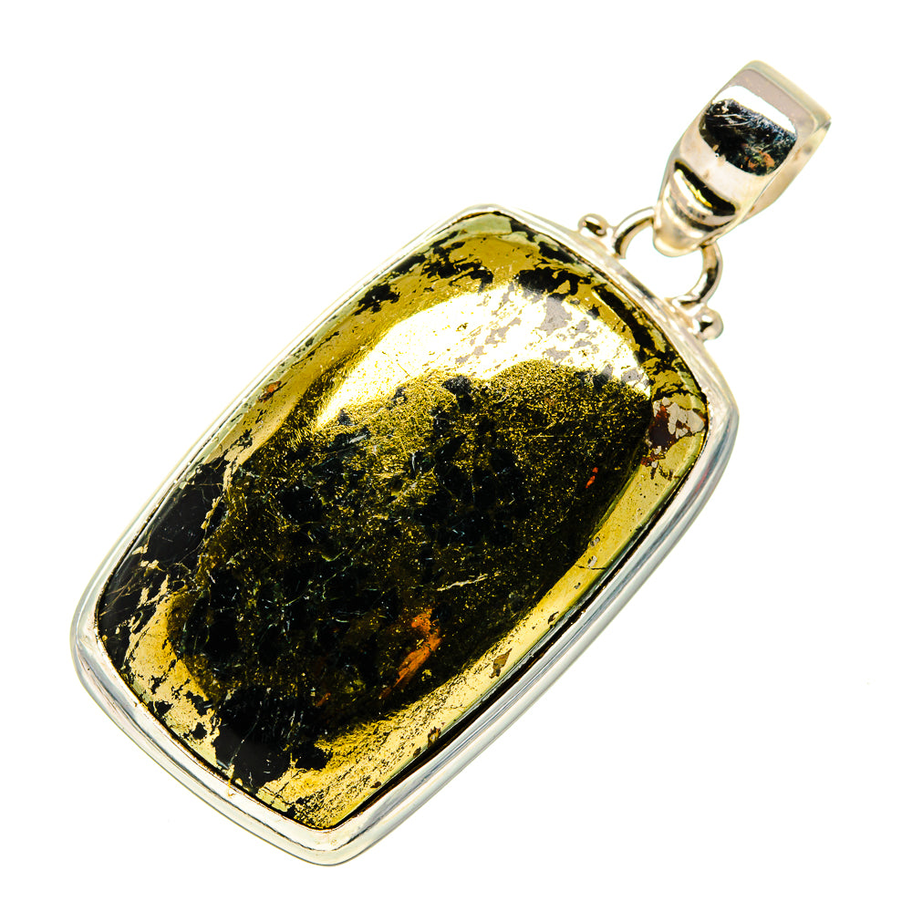 Pyrite In Black Onyx Pendants handcrafted by Anasilvercos - PD744889