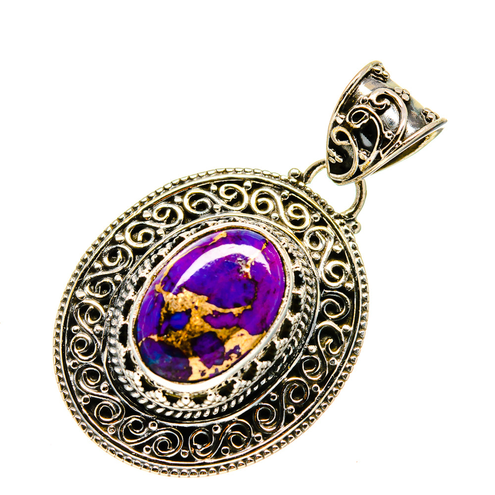 Purple Copper Composite Turquoise Pendants handcrafted by Anasilvercos - PD744960