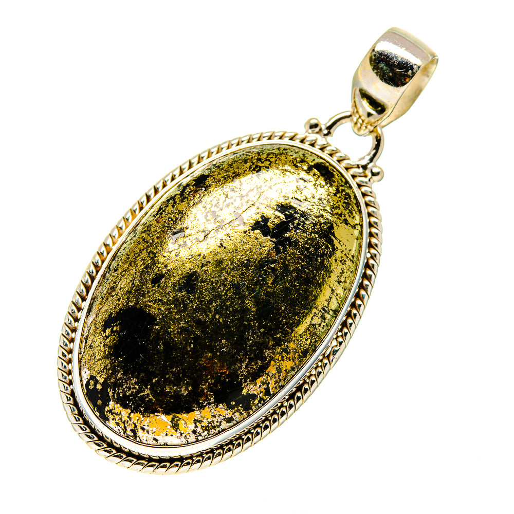 Pyrite In Black Onyx Pendants handcrafted by Anasilvercos - PD745227