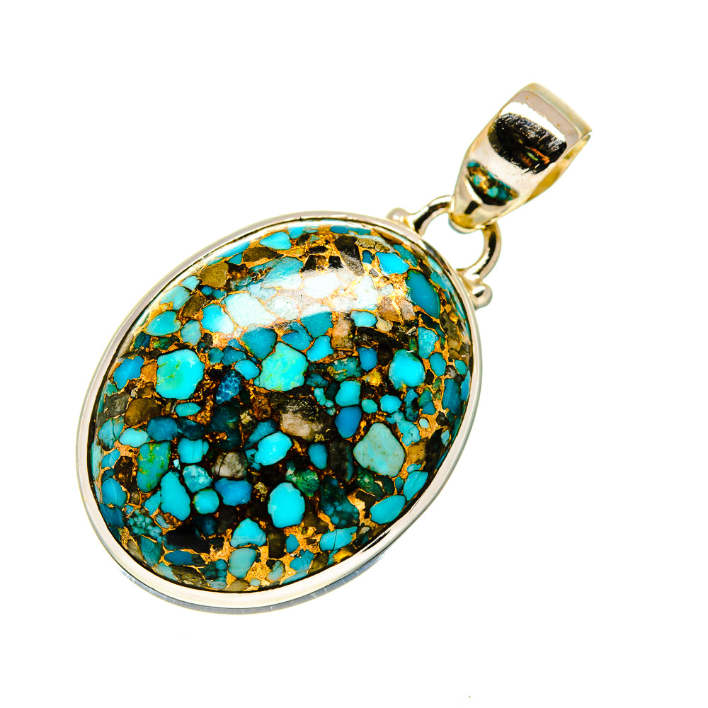 Blue Copper Composite Turquoise Pendants handcrafted by Anasilvercos - PD745260