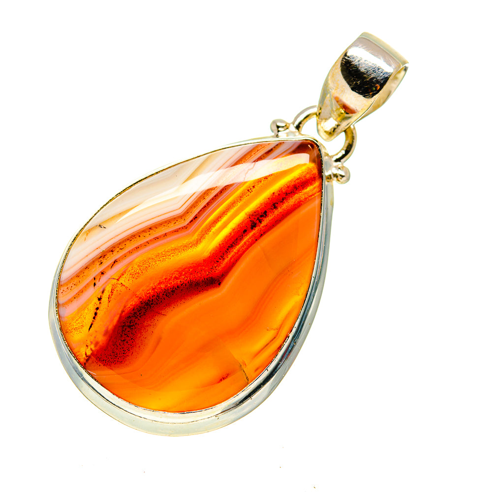 Orange Botswana Agate Pendants handcrafted by Anasilvercos - PD745308