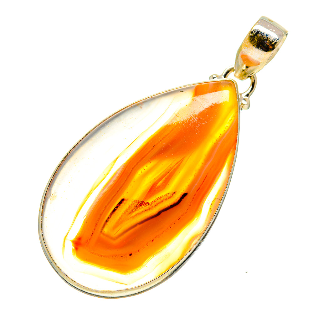 Orange Botswana Agate Pendants handcrafted by Anasilvercos - PD745521