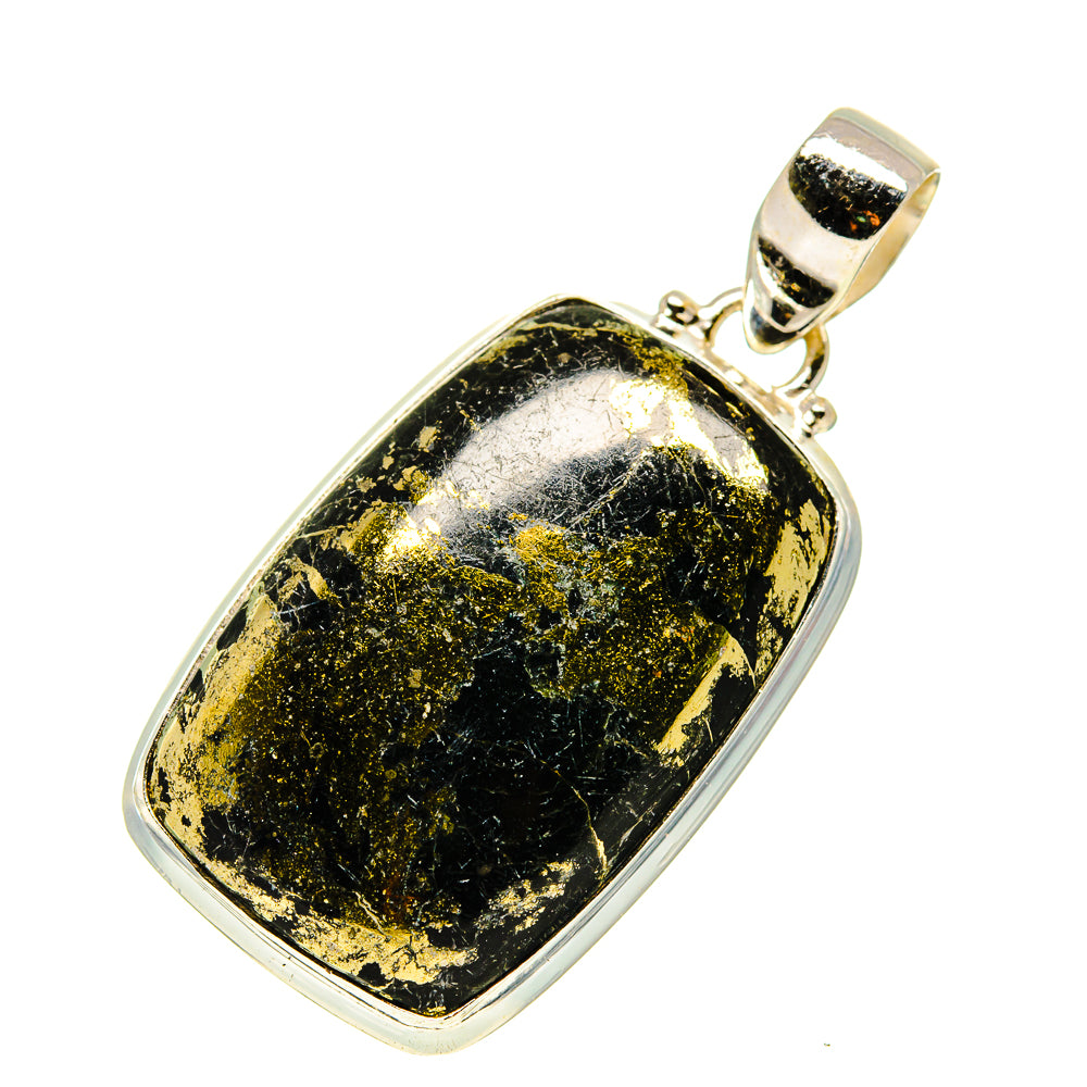 Pyrite In Black Onyx Pendants handcrafted by Anasilvercos - PD745562