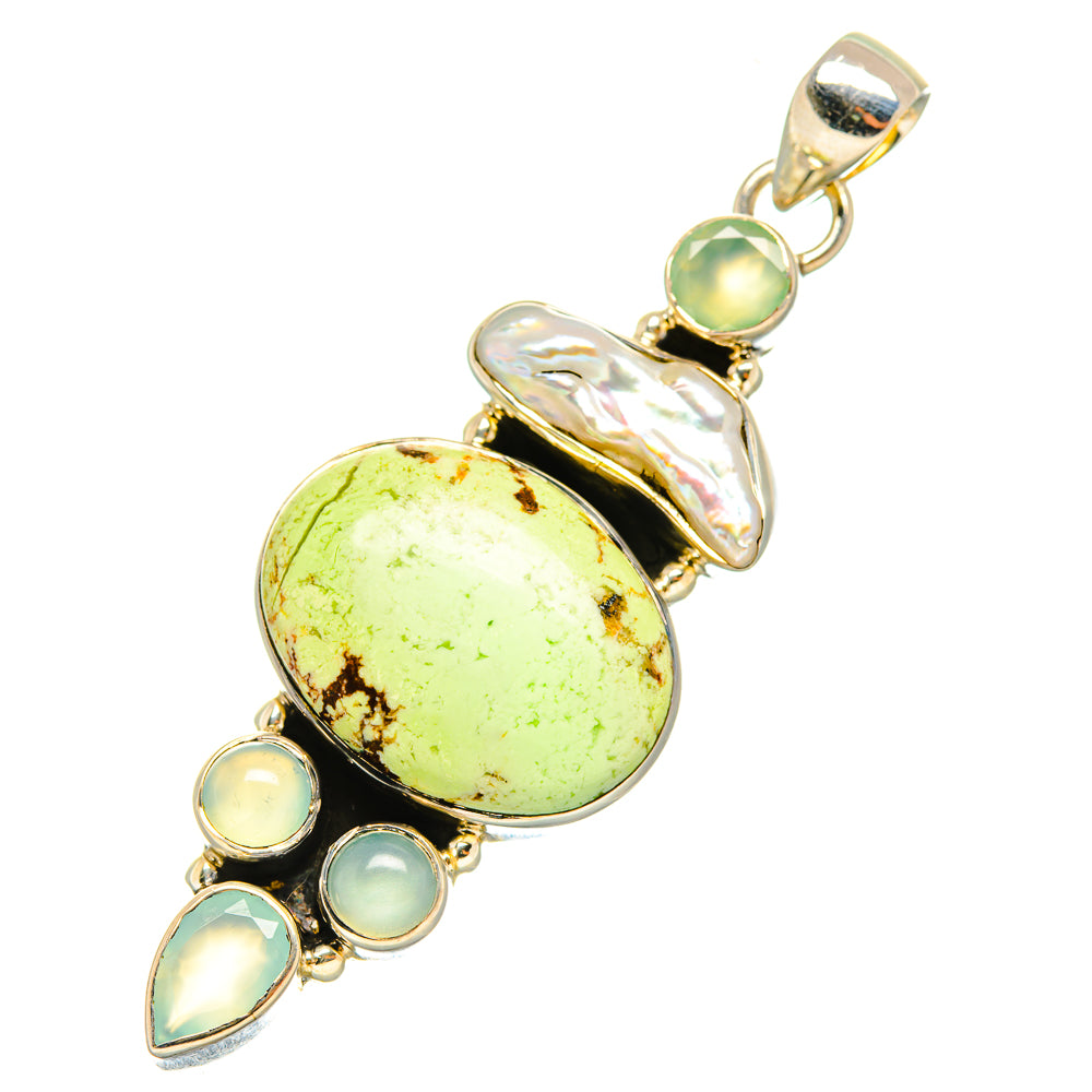 Lemon Chrysoprase Pendants handcrafted by Anasilvercos - PD7456