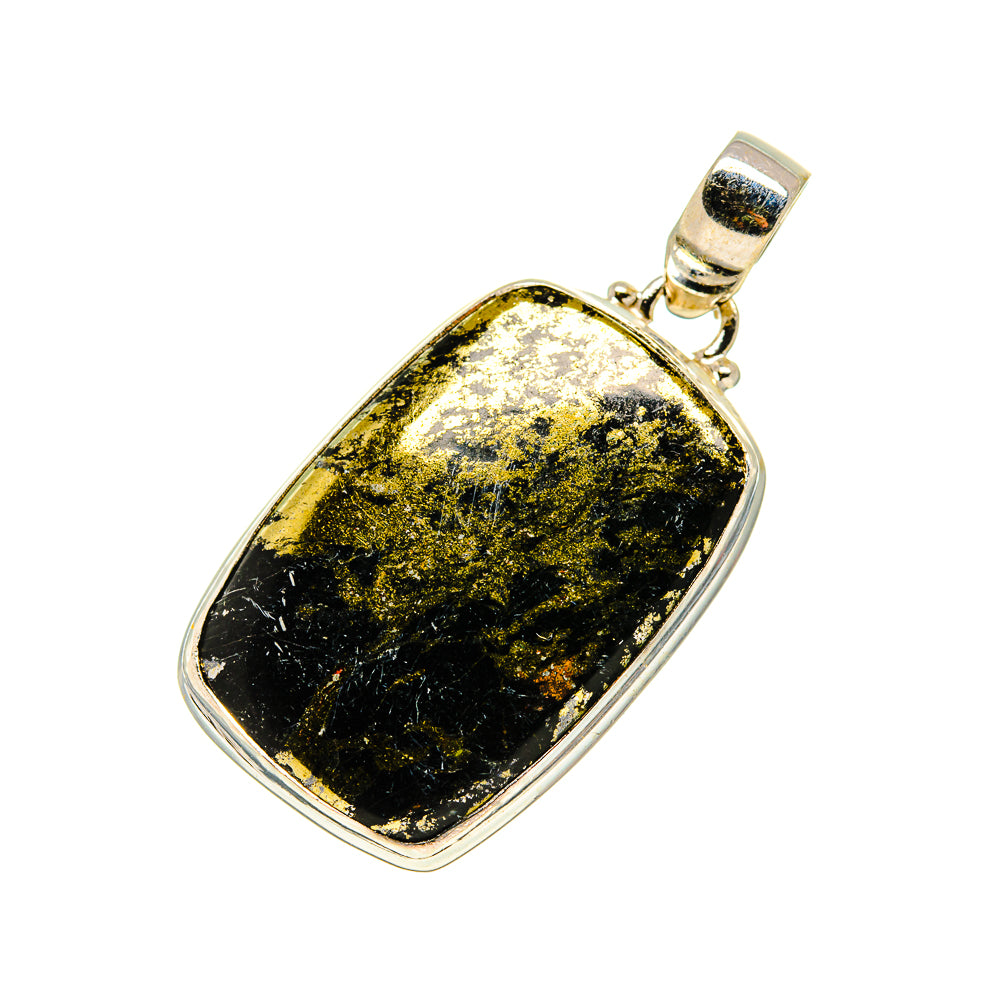 Pyrite In Black Onyx Pendants handcrafted by Anasilvercos - PD745675