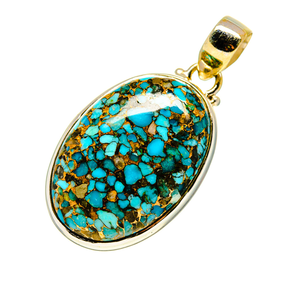 Blue Copper Composite Turquoise Pendants handcrafted by Anasilvercos - PD745706