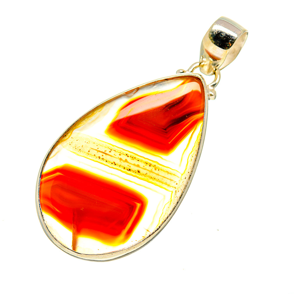 Red Botswana Agate Pendants handcrafted by Anasilvercos - PD745817