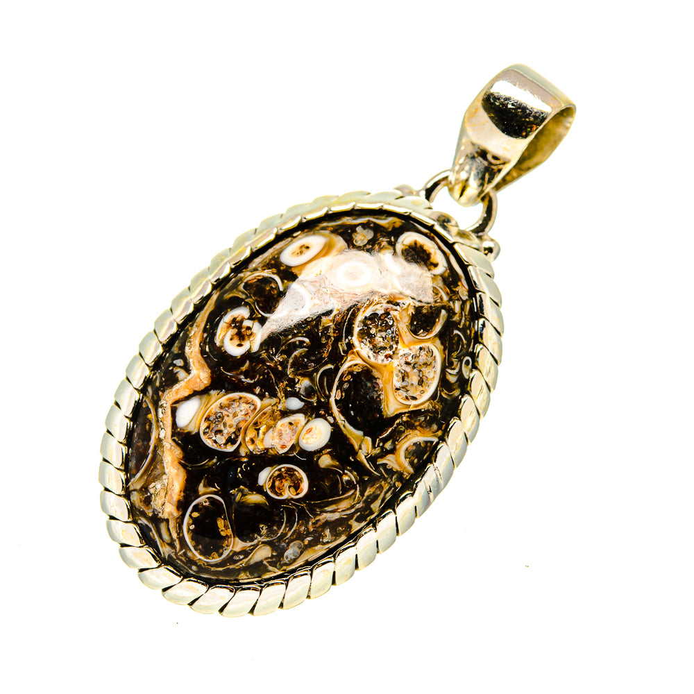 Turritella Agate Pendants handcrafted by Anasilvercos - PD745876