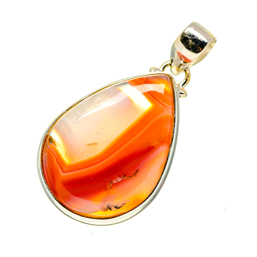 Orange Botswana Agate Pendants handcrafted by Anasilvercos - PD746120