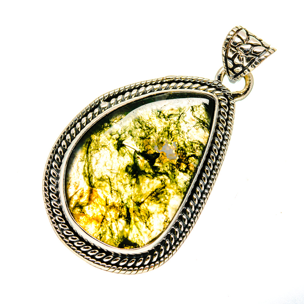 Green Moss Agate Pendants handcrafted by Anasilvercos - PD746544