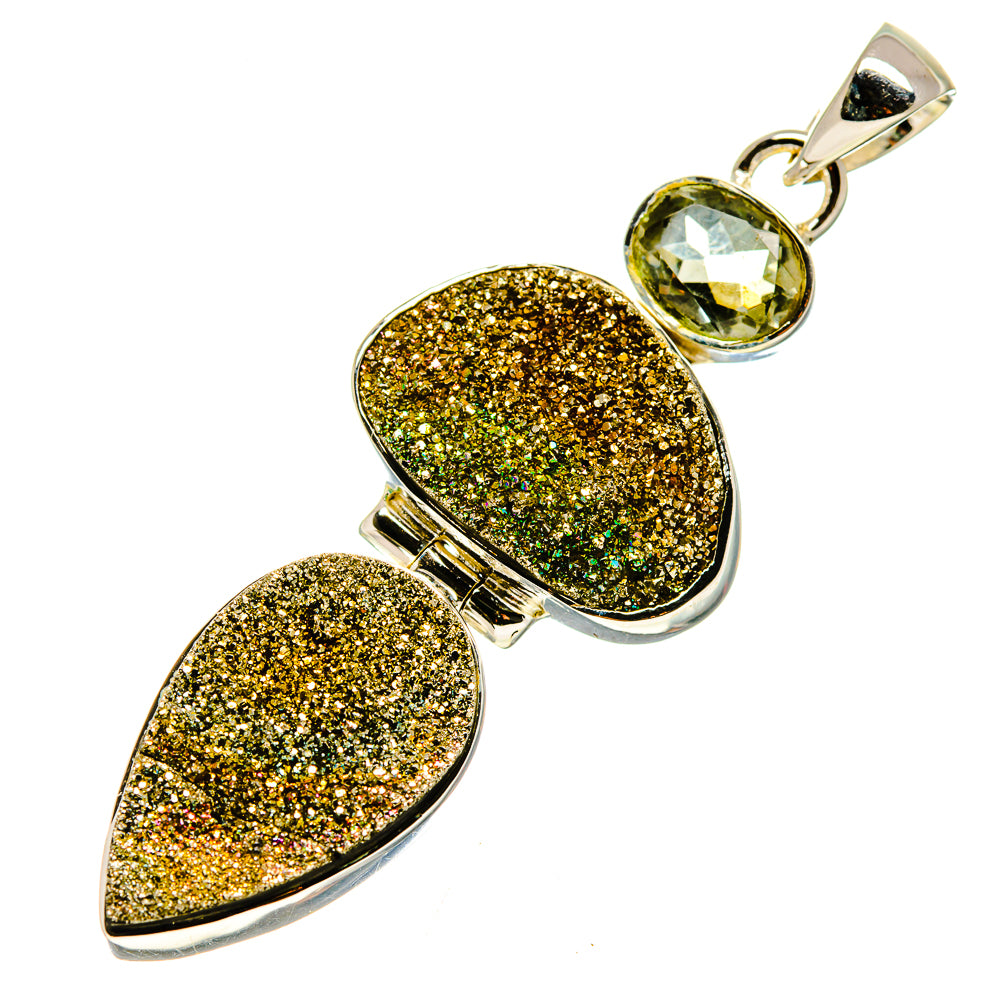 Spectro Pyrite Druzy Pendants handcrafted by Anasilvercos - PD746952