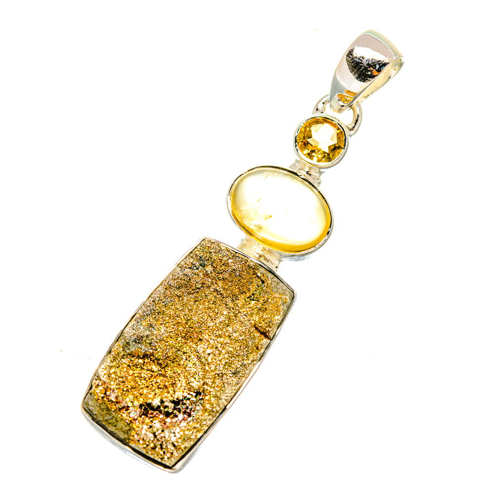 Spectro Pyrite Druzy Pendants handcrafted by Anasilvercos - PD7470