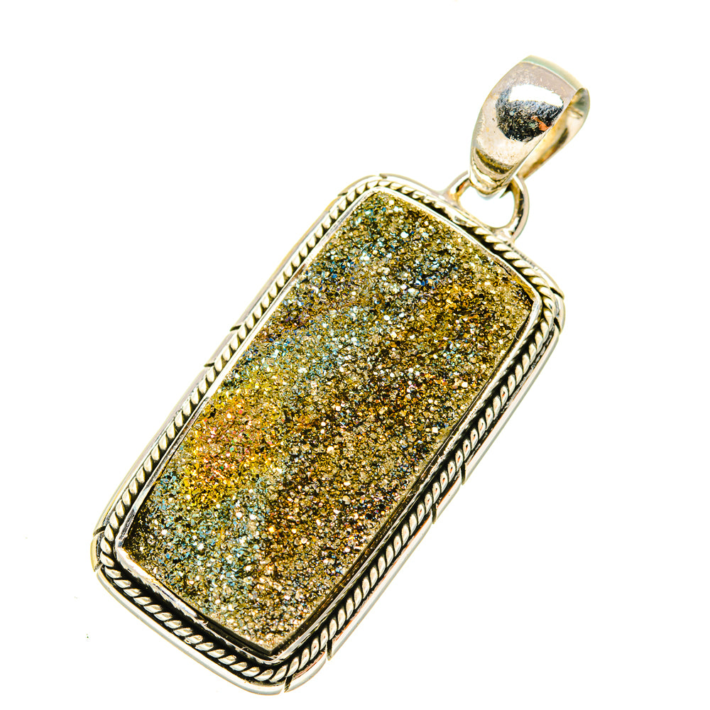 Spectro Pyrite Druzy Pendants handcrafted by Anasilvercos - PD7471