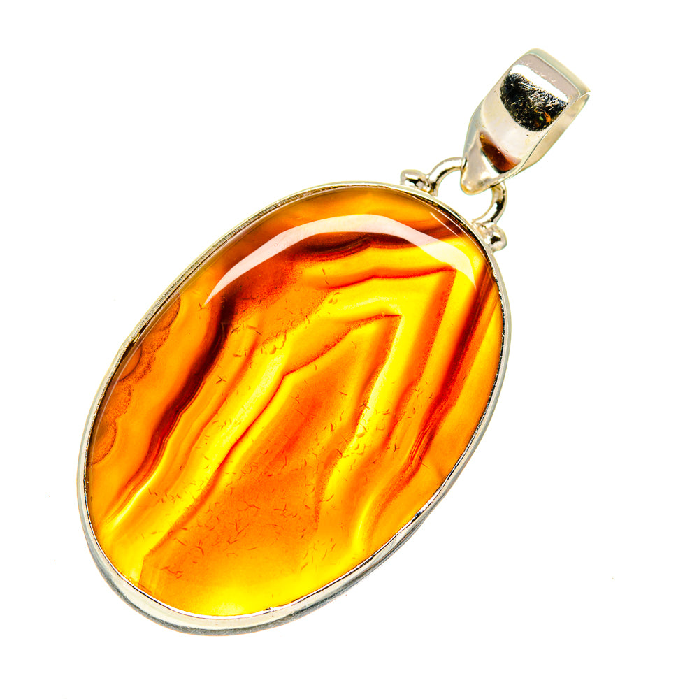 Orange Botswana Agate Pendants handcrafted by Anasilvercos - PD747692