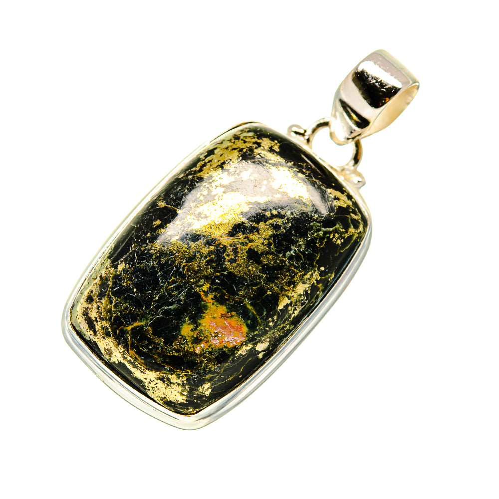 Pyrite In Black Onyx Pendants handcrafted by Anasilvercos - PD747719