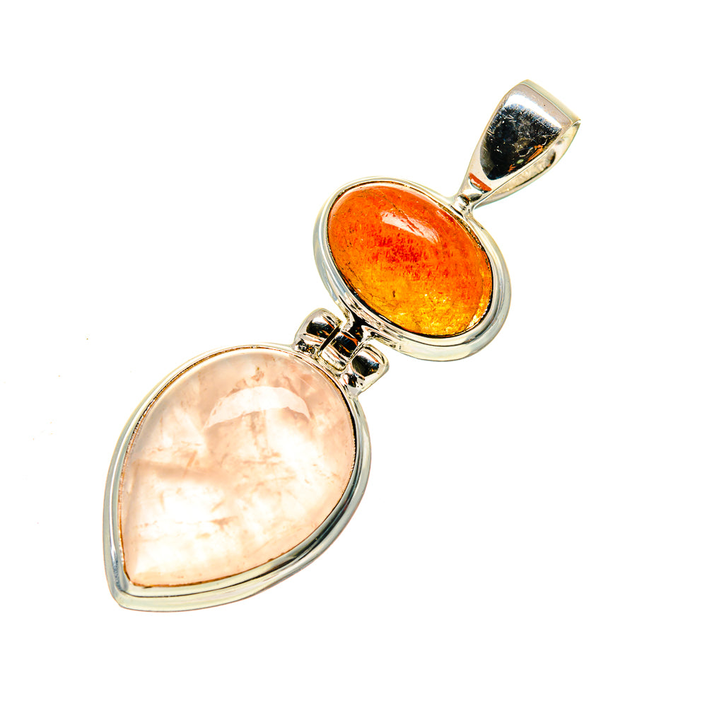 Rose Quartz Pendants handcrafted by Anasilvercos - PD748120