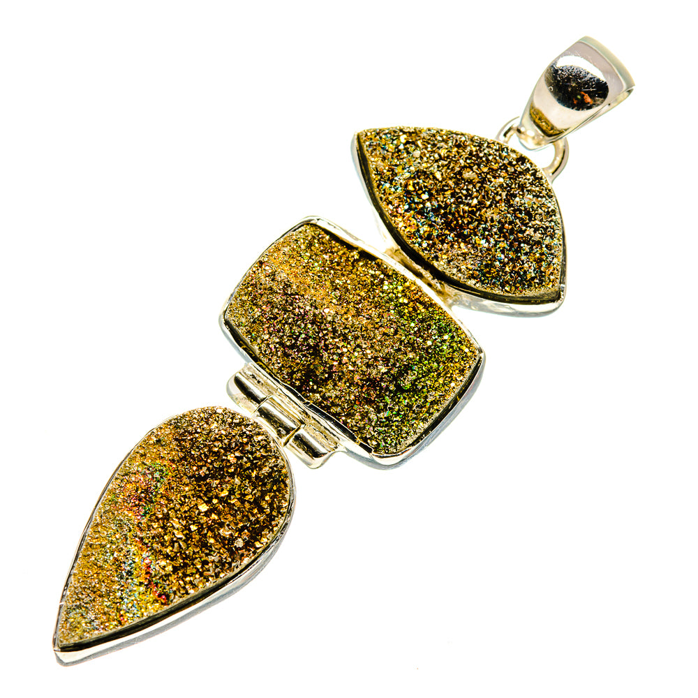 Spectro Pyrite Druzy Pendants handcrafted by Anasilvercos - PD748153