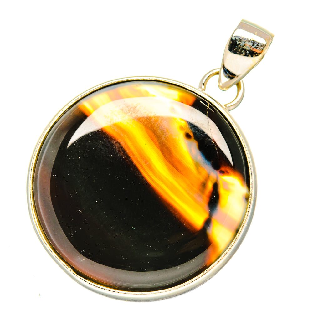 Black Banded Agate Pendants handcrafted by Anasilvercos - PD7483