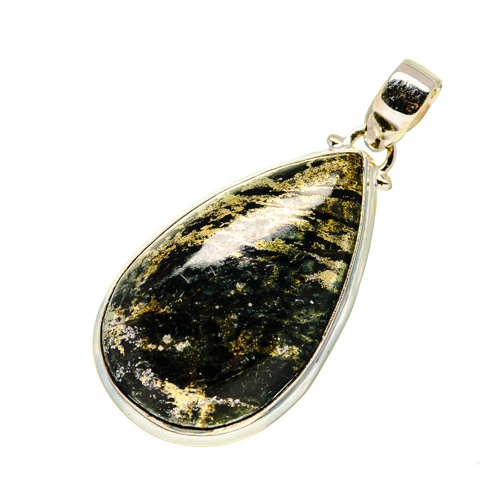 Pyrite In Black Onyx Pendants handcrafted by Anasilvercos - PD748440