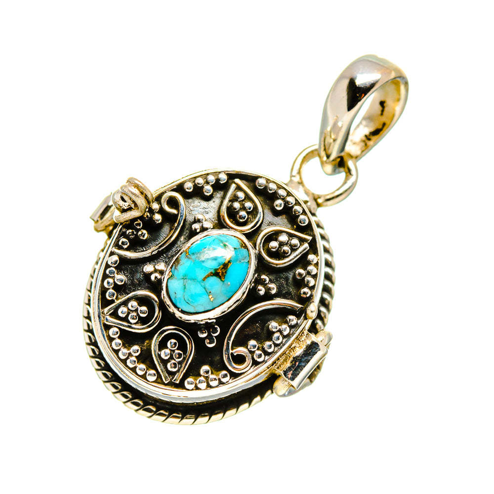 Blue Copper Composite Turquoise Pendants handcrafted by Anasilvercos - PD748687