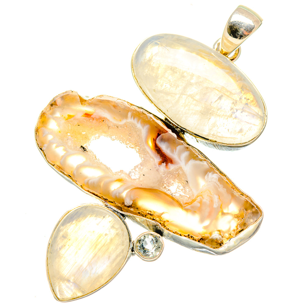 Coconut Geode Slice Pendants handcrafted by Anasilvercos - PD7489