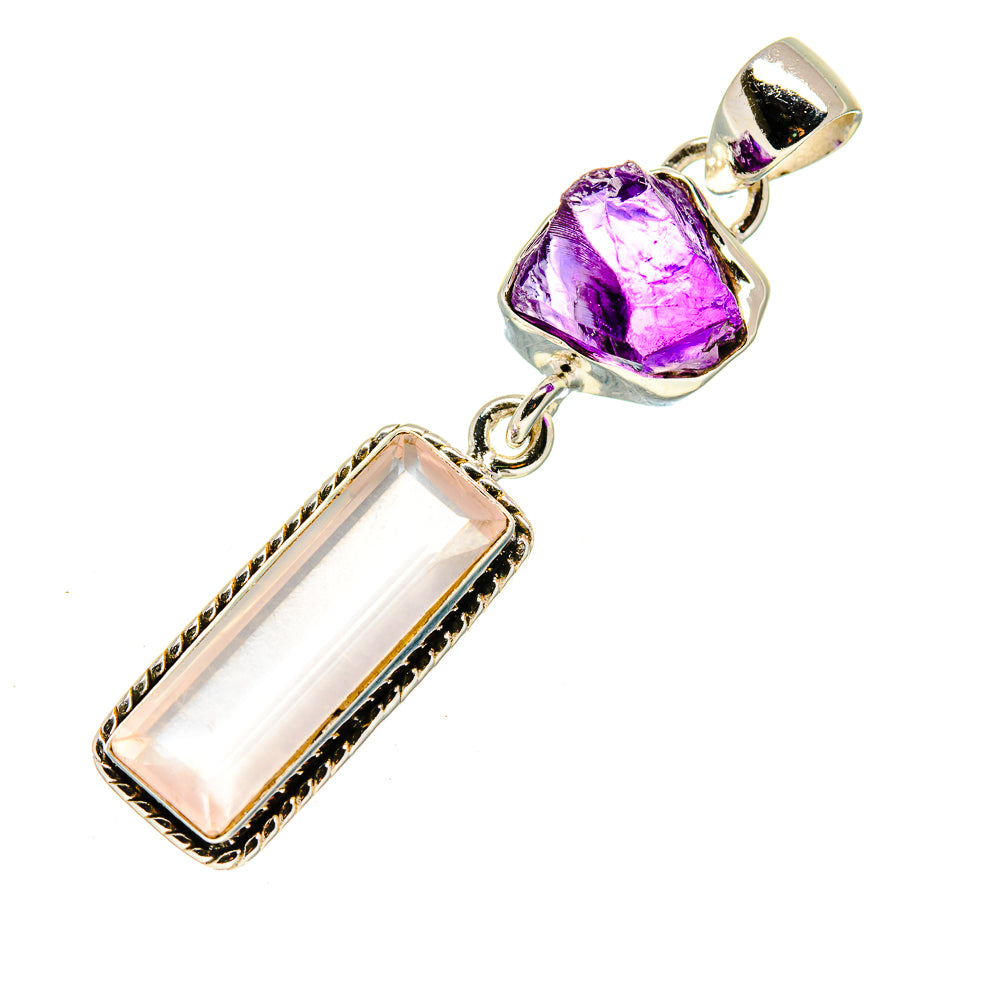 Rose Quartz Pendants handcrafted by Anasilvercos - PD748970