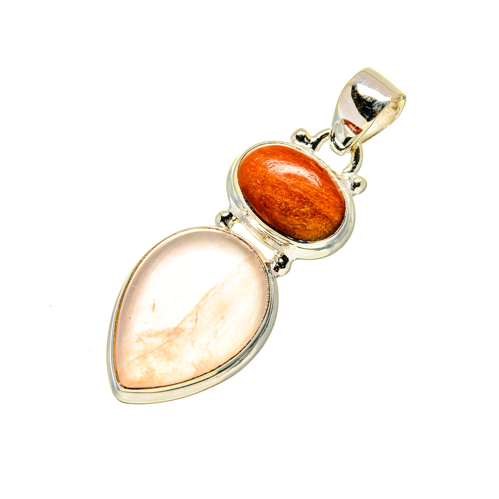 Rose Quartz Pendants handcrafted by Anasilvercos - PD749001