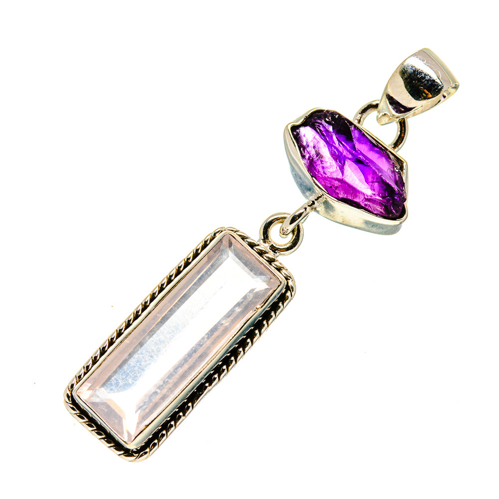 Rose Quartz Pendants handcrafted by Anasilvercos - PD749138