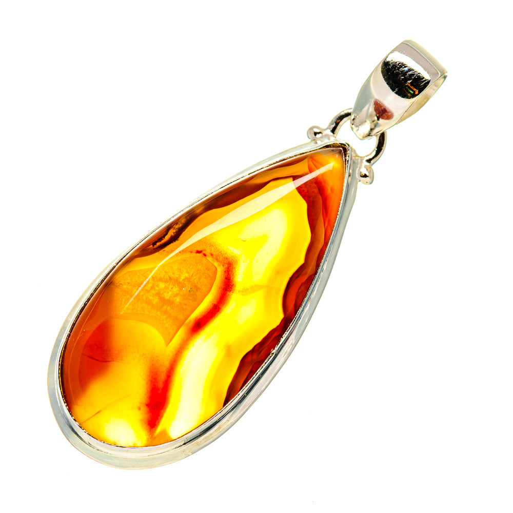 Orange Botswana Agate Pendants handcrafted by Anasilvercos - PD749323