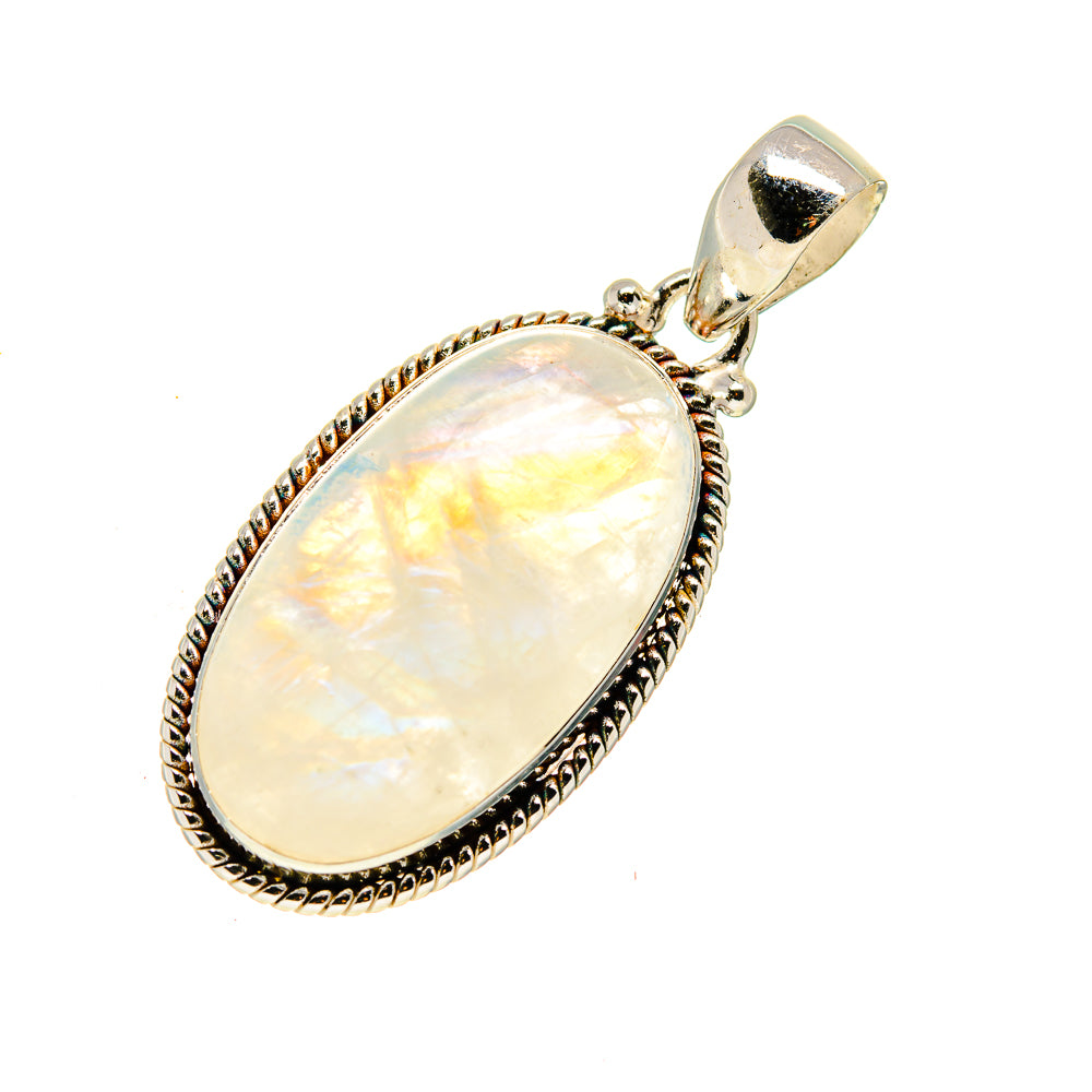 Rainbow Moonstone Pendants handcrafted by Anasilvercos - PD749401