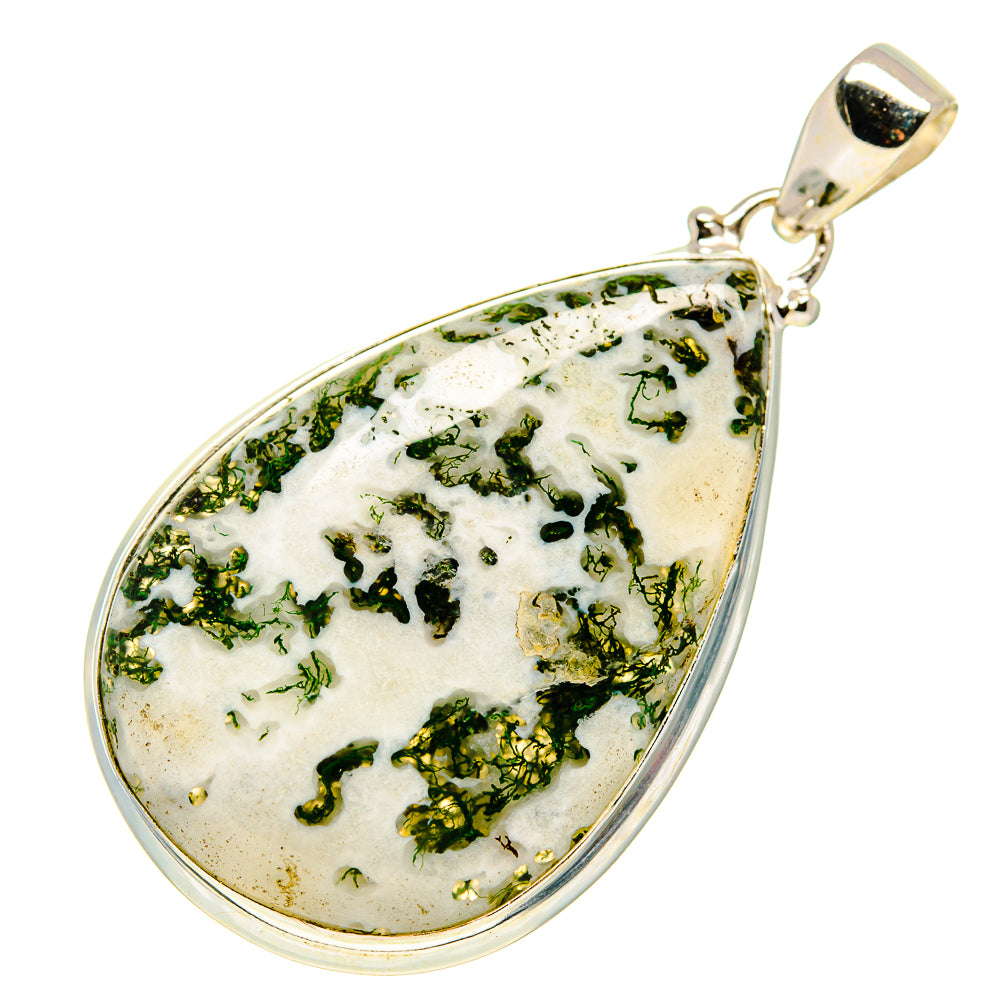 Green Moss Agate Pendants handcrafted by Anasilvercos - PD749446