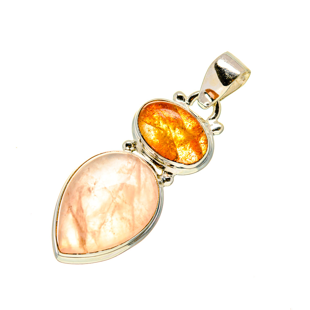 Rose Quartz Pendants handcrafted by Anasilvercos - PD749683