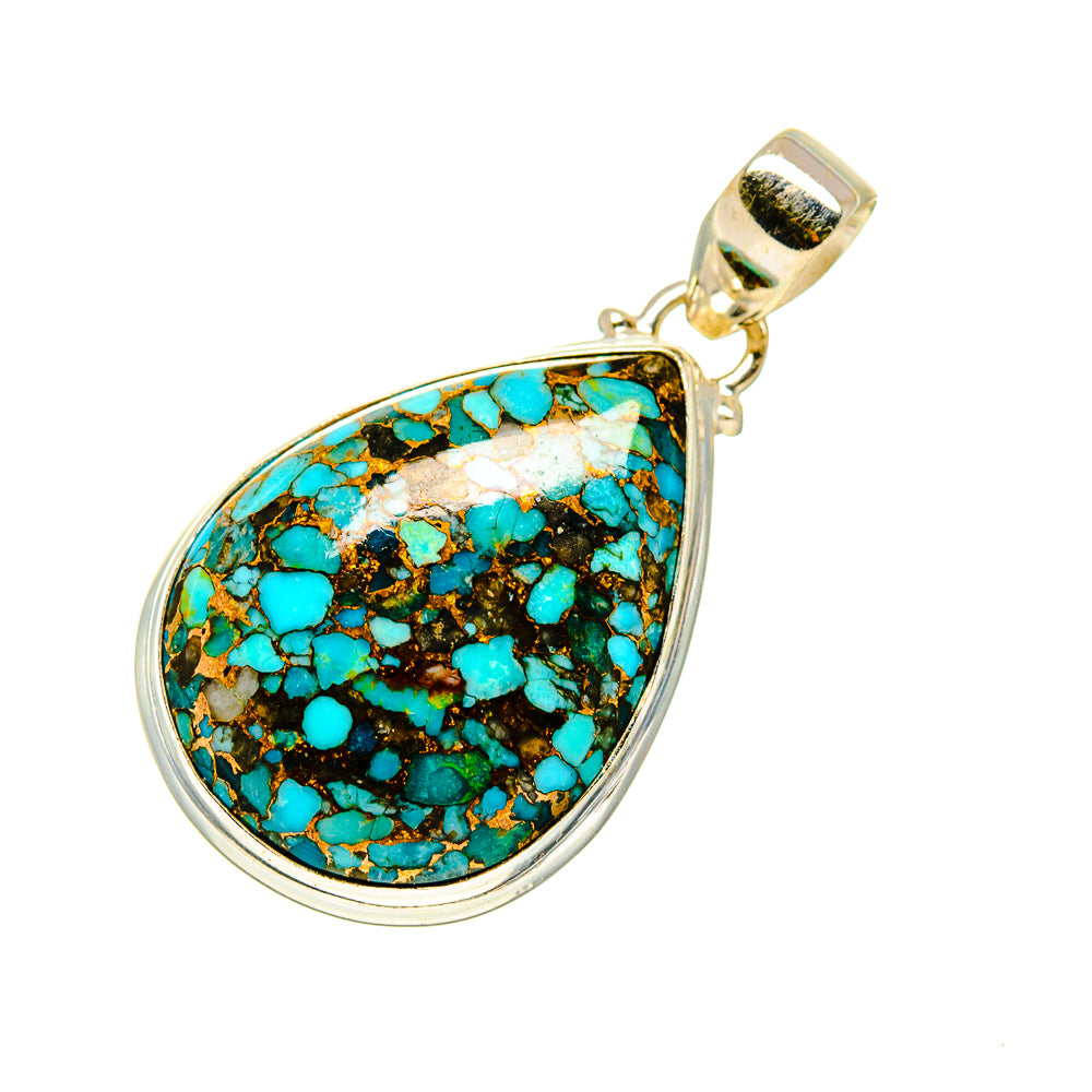 Blue Copper Composite Turquoise Pendants handcrafted by Anasilvercos - PD749720