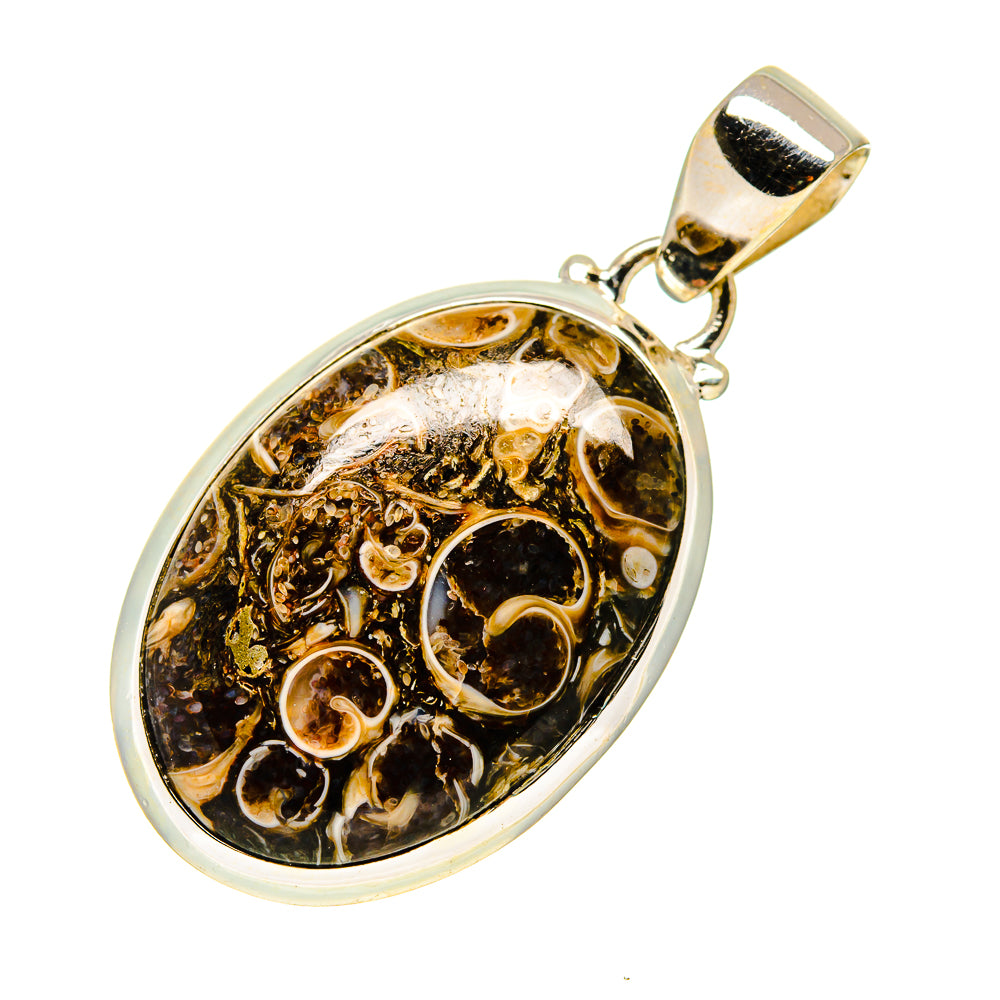 Turritella Agate Pendants handcrafted by Anasilvercos - PD750310
