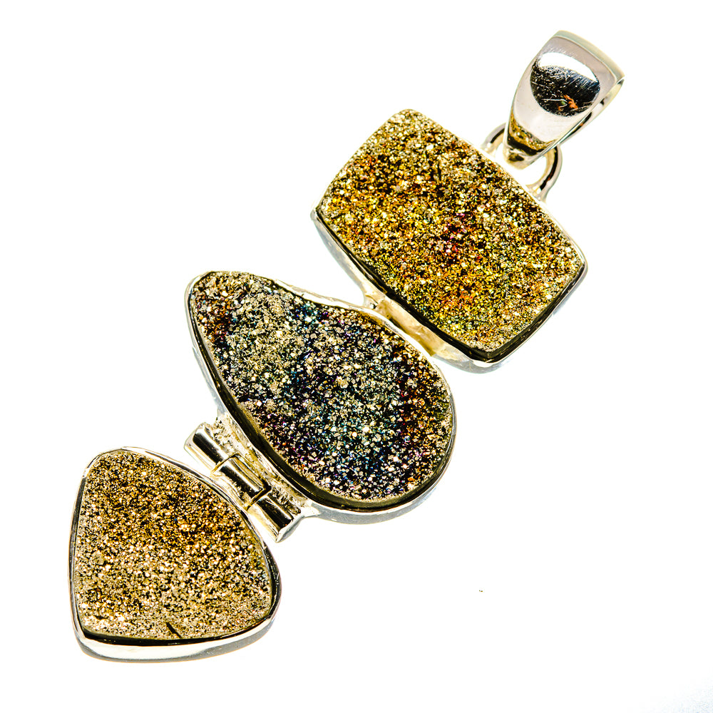 Spectro Pyrite Druzy Pendants handcrafted by Anasilvercos - PD750378