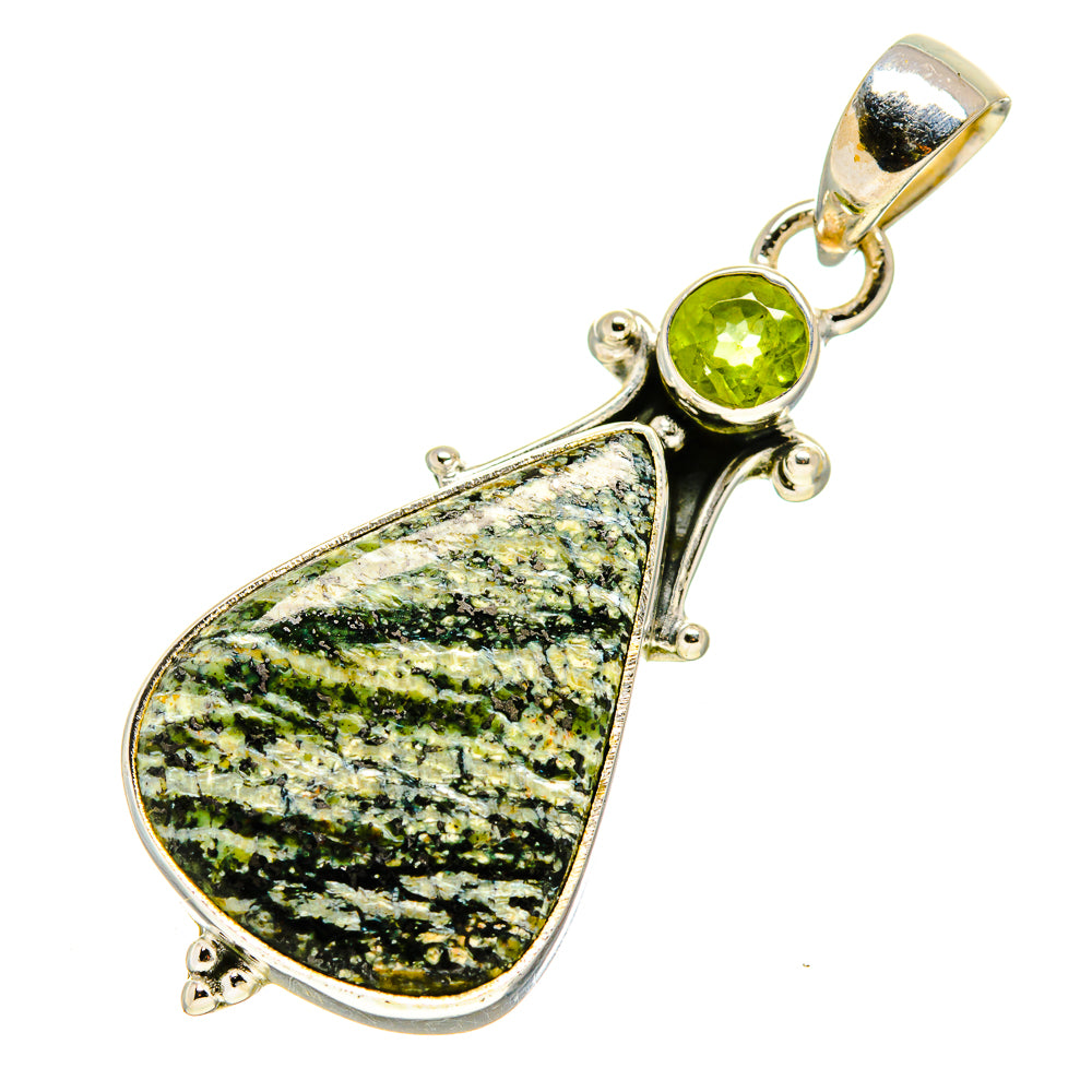 Green Vein Jasper Pendants handcrafted by Anasilvercos - PD750473