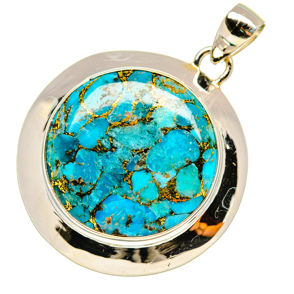 Blue Copper Composite Turquoise Pendants handcrafted by Anasilvercos - PD7510