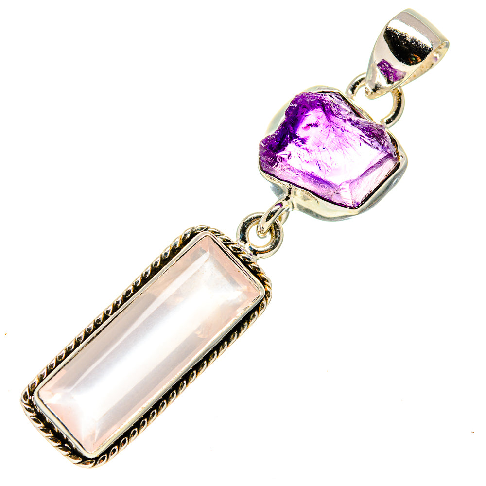 Rose Quartz Pendants handcrafted by Anasilvercos - PD751043