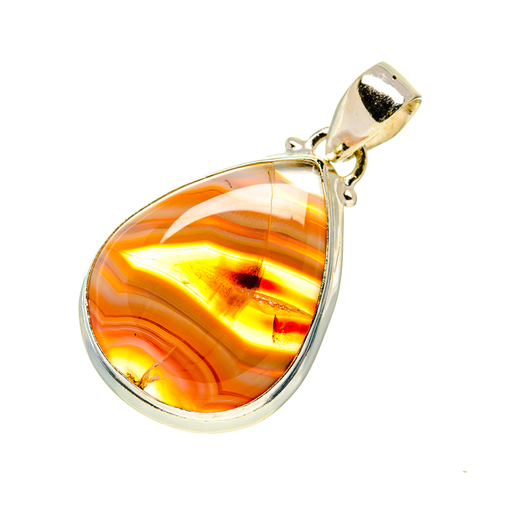 Orange Botswana Agate Pendants handcrafted by Anasilvercos - PD751086