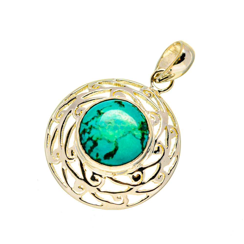 Tibetan Turquoise Pendants handcrafted by Anasilvercos - PD751331