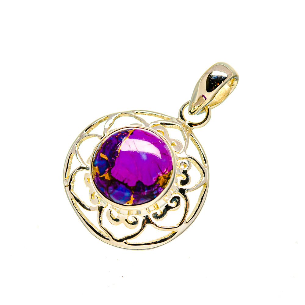 Purple Copper Composite Turquoise Pendants handcrafted by Anasilvercos - PD751357