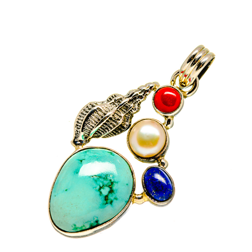 Tibetan Turquoise Pendants handcrafted by Anasilvercos - PD751370