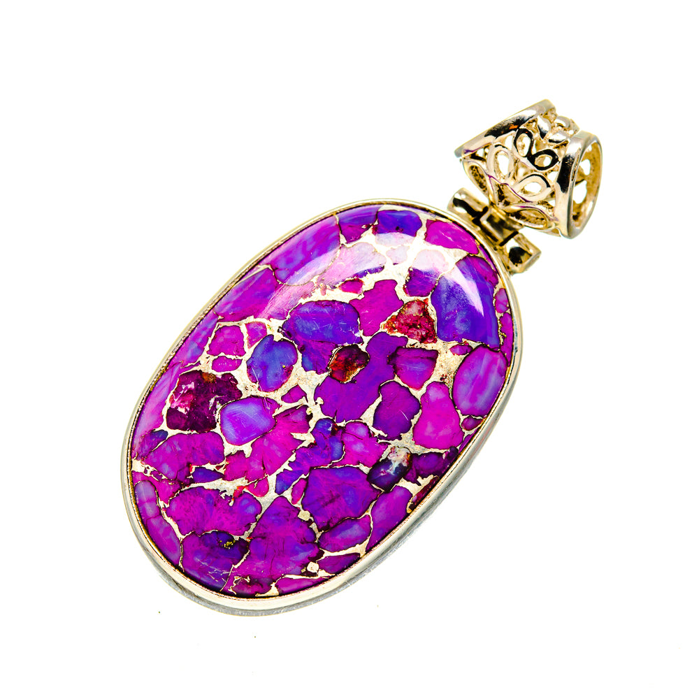 Purple Copper Composite Turquoise Pendants handcrafted by Anasilvercos - PD751381