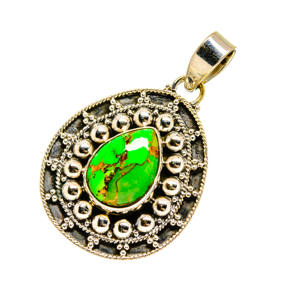Green Copper Composite Turquoise Pendants handcrafted by Anasilvercos - PD751481