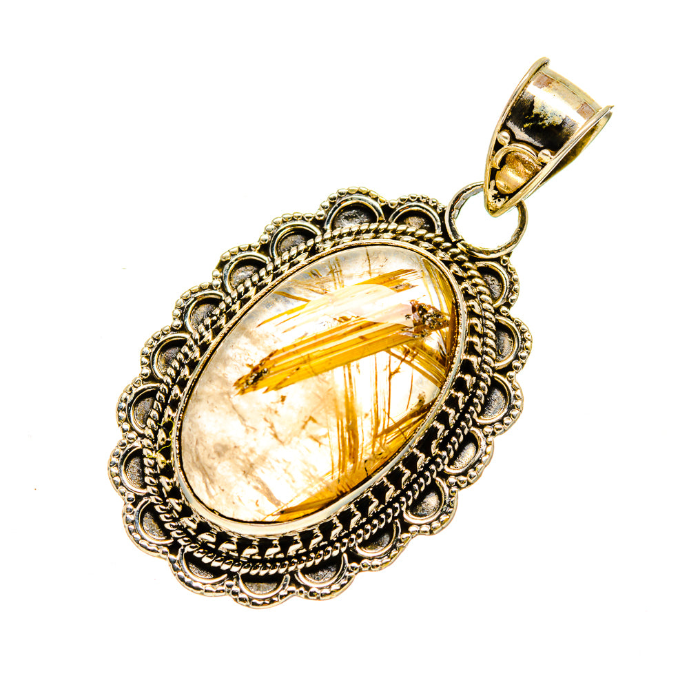 Rutilated Quartz Pendants handcrafted by Anasilvercos - PD751499