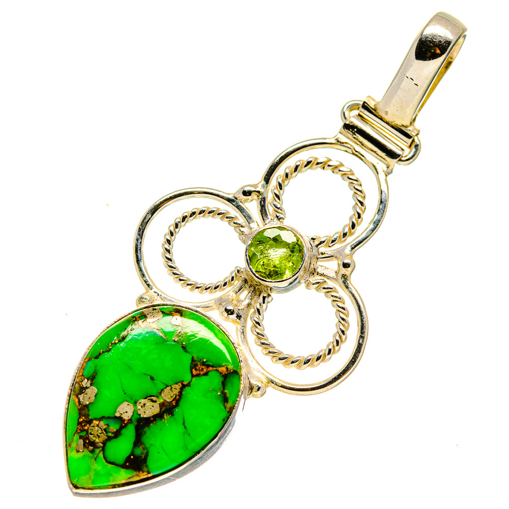 Green Copper Composite Turquoise Pendants handcrafted by Anasilvercos - PD751509