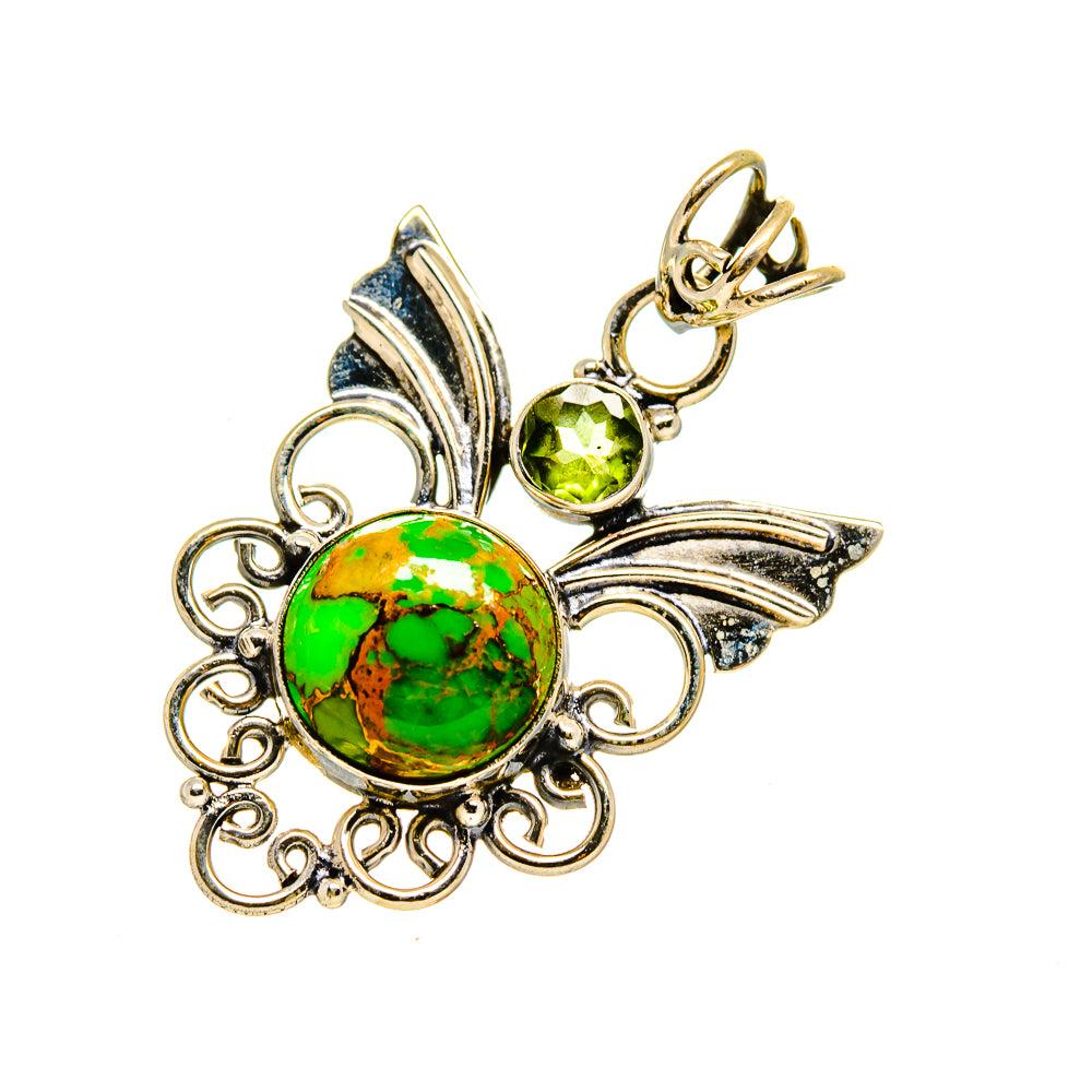 Green Copper Composite Turquoise Pendants handcrafted by Anasilvercos - PD751531