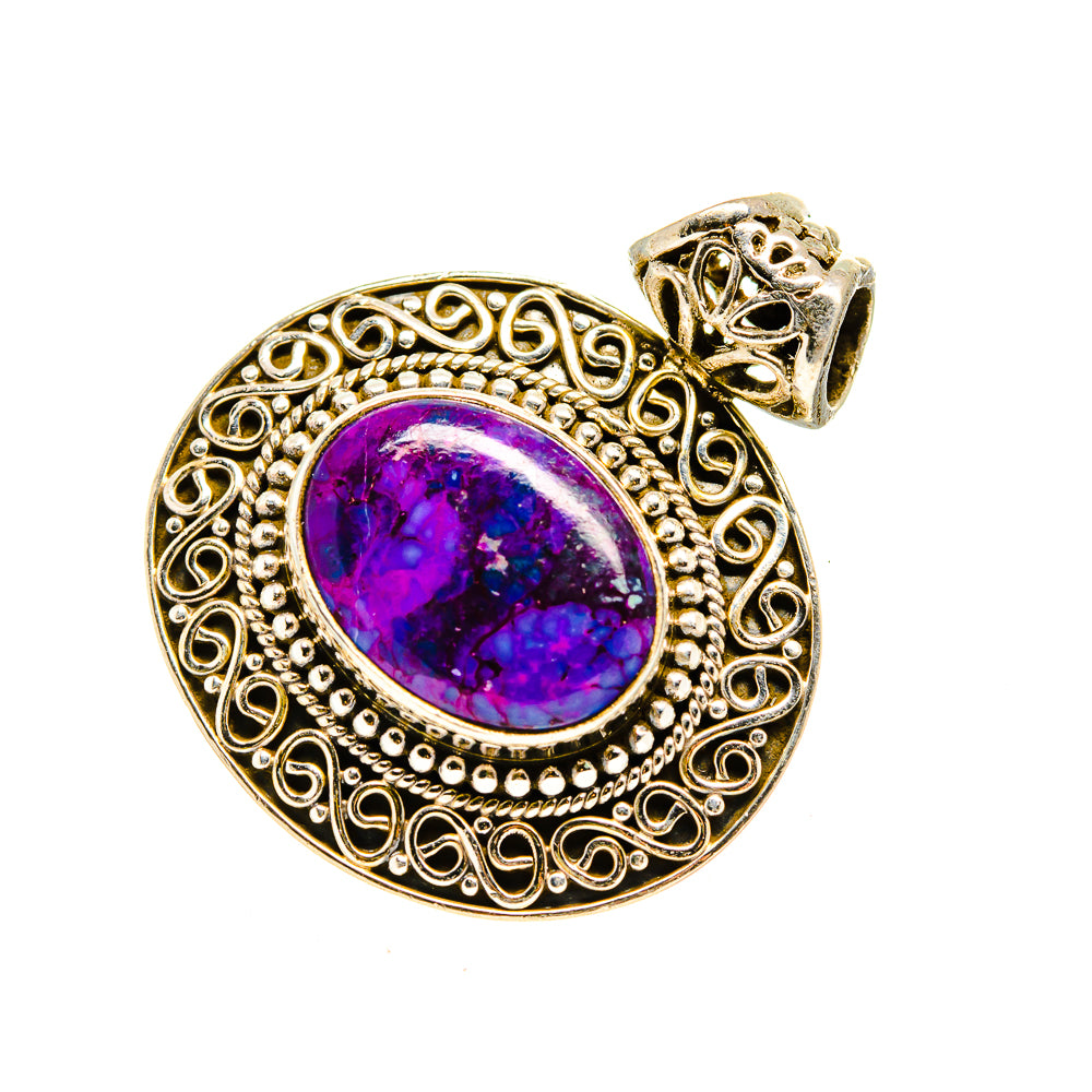 Purple Copper Composite Turquoise Pendants handcrafted by Anasilvercos - PD751534