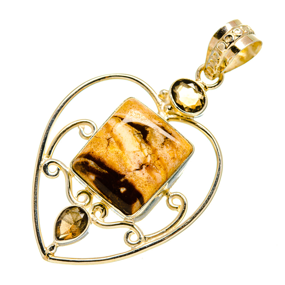 Peanut Wood Jasper Pendants handcrafted by Anasilvercos - PD751549